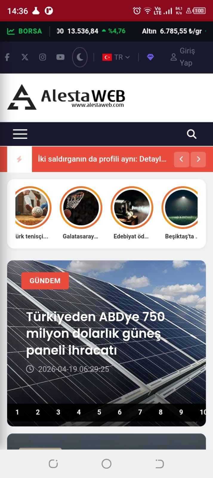 Haber uygulaması — Arama