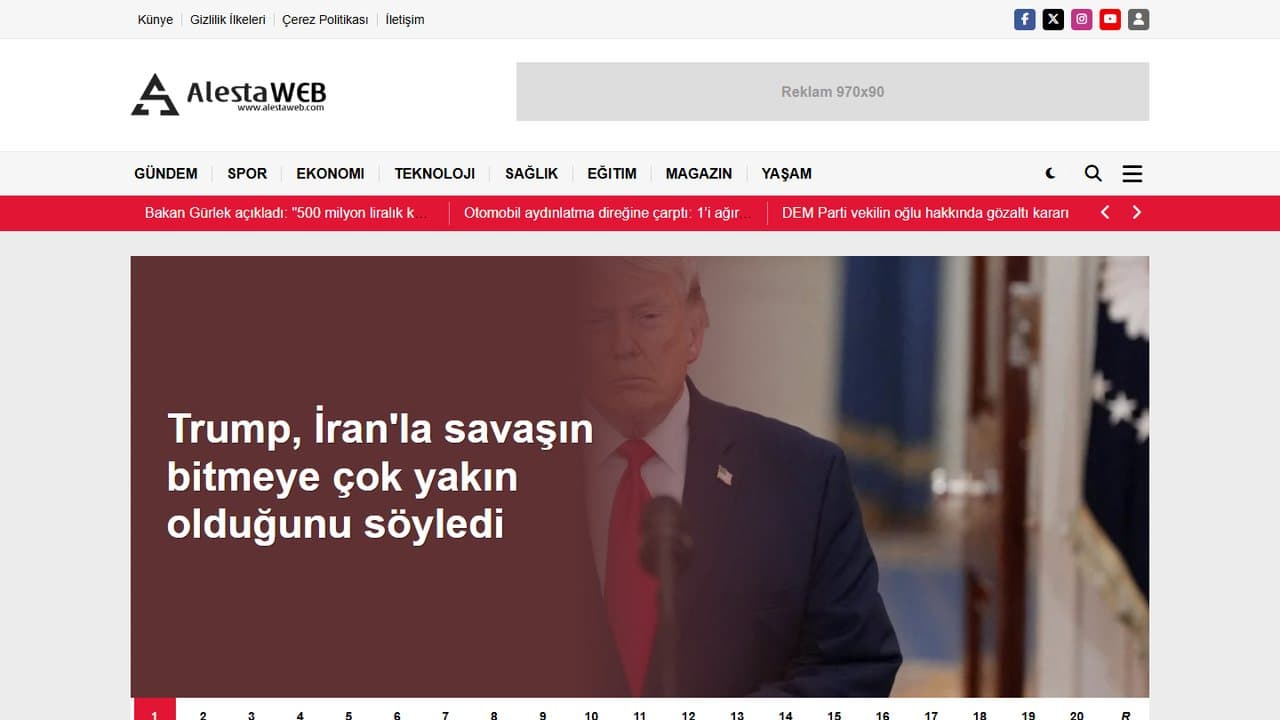 Haber yazılımı tema 4 ana sayfa görünümü