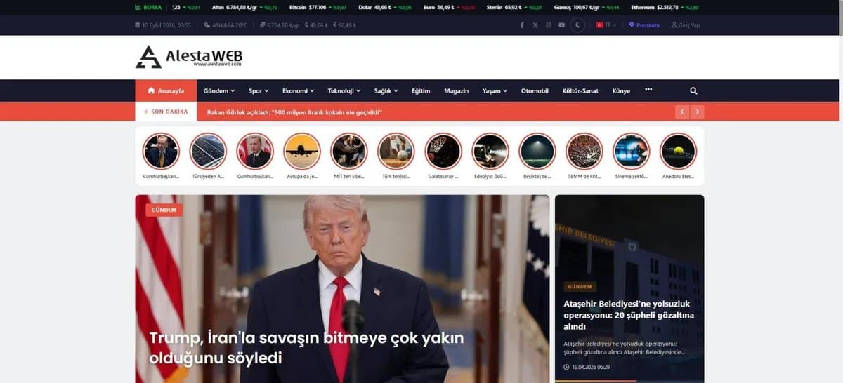 Haber stüdyosu ve yönetim ekranı