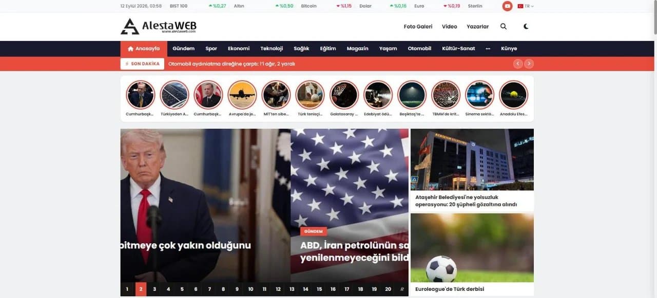 Haber yazılımı ikinci tema görünümü