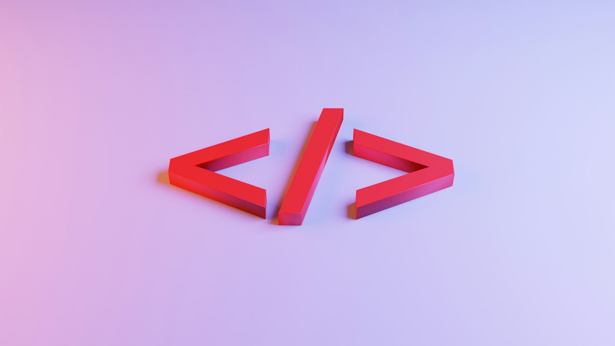 Kırmızı kod parantezi simgesi (Red code bracket symbol)
